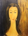 Madonna Modiglianin tyylillä.  40x50